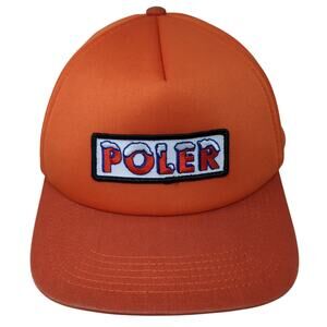 Poler Patch Snapback Hat Orange One Size Camp Vibes Adjustable Outdoor